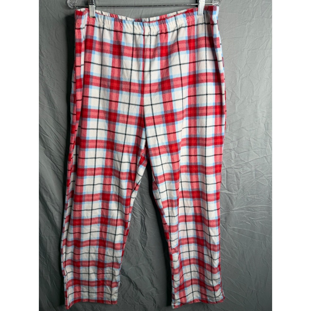 Wondershop Target Womens XL Pajama Pants Red White Blue Plaid Fleece Sleepwear